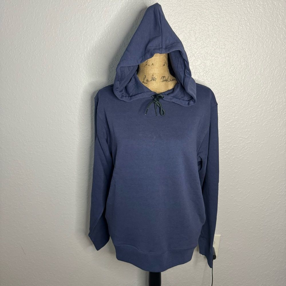 NWT Allbirds Women Size L Hazy Indigo Blue R&R Pullover Hoodie Pima Cotton Hemp